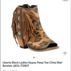 Liberty Black Ladies Gypsy Peep Toe Chita Miel Booties LBOL-712807
